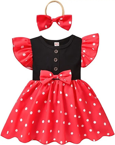 Disfraz Bebés Minnie Mouse Disney Diadema Halloween Rojo