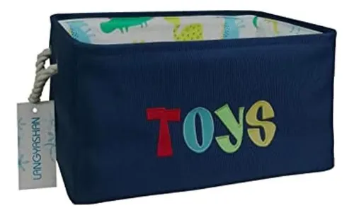 Langyashan Cesta De Tela Rectangular Con Asas Para