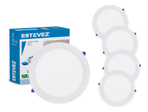 Pack 4 Lámparas Techo Led 24w, 6500k, Estévez, Color Blanco