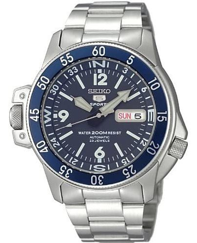 Seiko 5 Sports # Skz209j1 Atlas Mapa Meter Hombre Acero