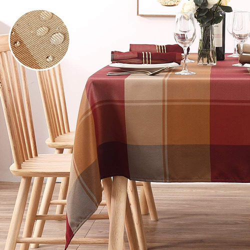 Mantel Rectangular Impermeable Estilo Cuadros (60x102)