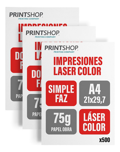 Impresiones Bajadas Laser Color Printshop A4 75g X 500