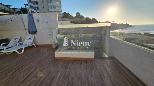 Vista Al Mar Con Azotea Privada,impecable Y Soleado. Concón