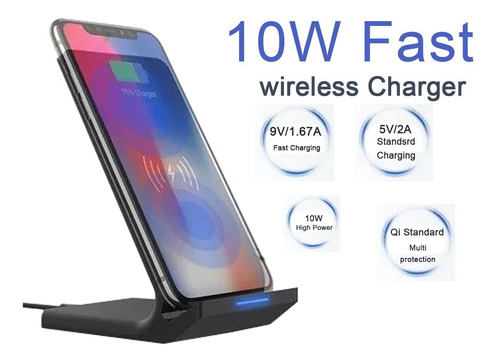 Imagen 3 de 10 de Cargador Inalambrico Qi Y Base Universal Samsung iPhone Etc