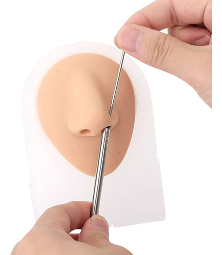 Nariz Silicona Para Práctica Perforación Exhibidor Piercing Color Piel