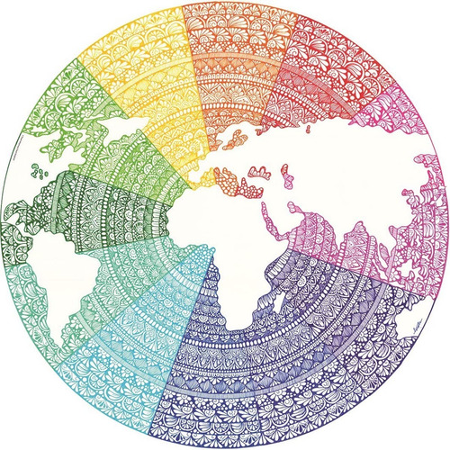 Rompecabezas Circular Mapa Mundi 500 Pz Ravensburger Mandala