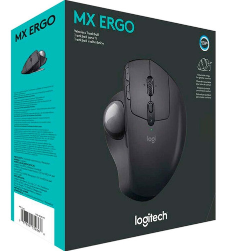 Mouse Trackball Inalámbrico Recargable Logitech Mx Ergo Color Negro
