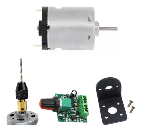 Motor Dc 12v Mini Taladro Mandril, Soporte Control Velocidad