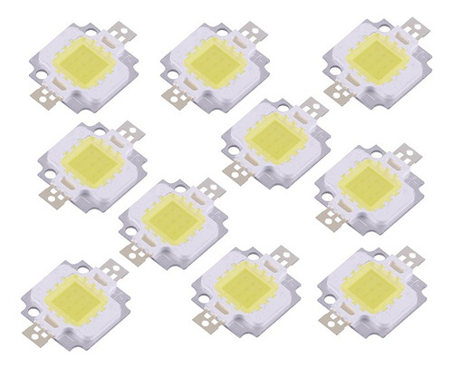 10 Piezas Led Blanco Frio 10w 12v Smd Arduino Electronica