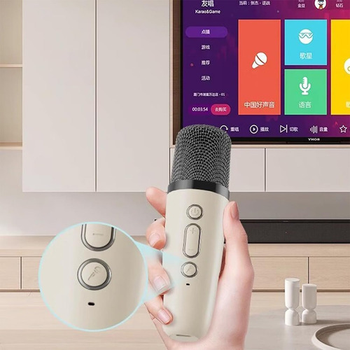 Mini Altavoz Karaoke Con 2 Micrófonos Inalámbricos