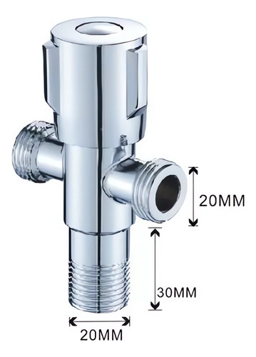 Llave Angular Doble 1/2 He En Acero Inoxidable Con Accesorio
