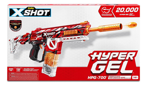 Lanzador De Dardos De Hidrogel Zuru X-shot Hyper Gel Con Gafa De Proteccion + 20000 Municiones De Hidrogel