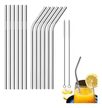 Comprar 40 Pajitas De Metal Reciclables Y Reutilizables Para Limpiez