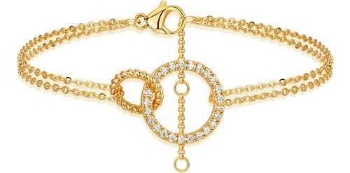 Mevecco Pulsera De Cadena De Oro Para Mujer, Pulsera En Capa