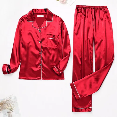 Conjunto De Pijama De Satén De Seda Para Mujer, Ropa De Dorm