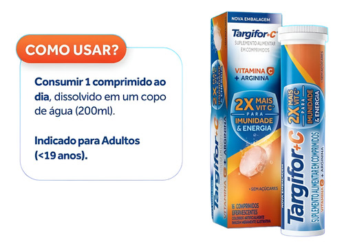 Targifor C 16cp Efervecentes Sanofi Arginina + Vitamina C