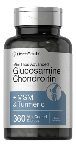 Horbäach Glucosamina Condroitina Msm Cúrcuma 360 Tabs H63 Sin Sabor
