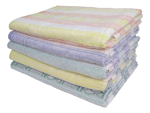 Toalla De Baño Jacquard La Josefina 100% Algodón Absorbente Color Verde Verde / Azul