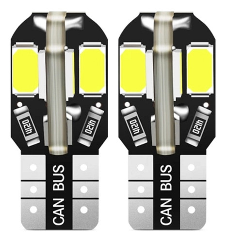 Ampolleta Led T10 Canbus - 8 Led - Luz Blanca - Par