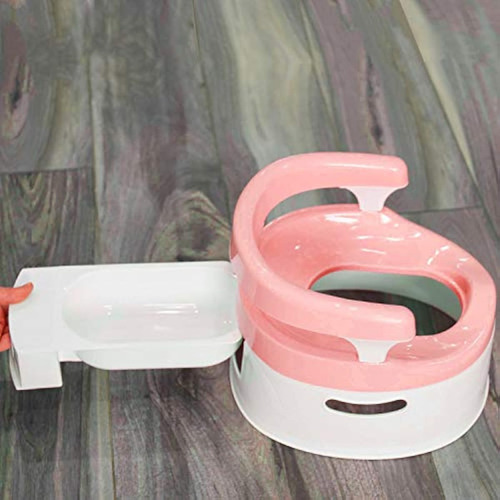 Baño Entrenador Para Bebes Con Cajon Deslizante Color Rosa