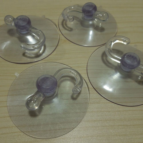 Chupas Para Vidrio 11cm Ø Con Gancho, 4 Unds Ventosa Vidrio