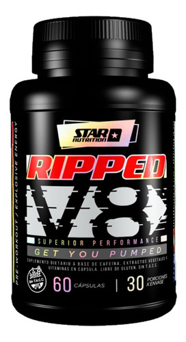 Ripped V8 60c Star Nutrition Quemador Energizante Cafeina