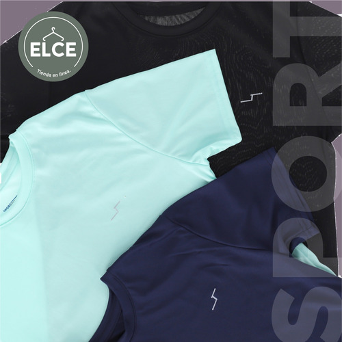 Paquete De 3 Playeras Deportivas Cuello Redondo Hombre Gym