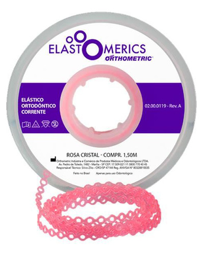 Elástico Corrente Médio - 1,5m - Rosa Cristal