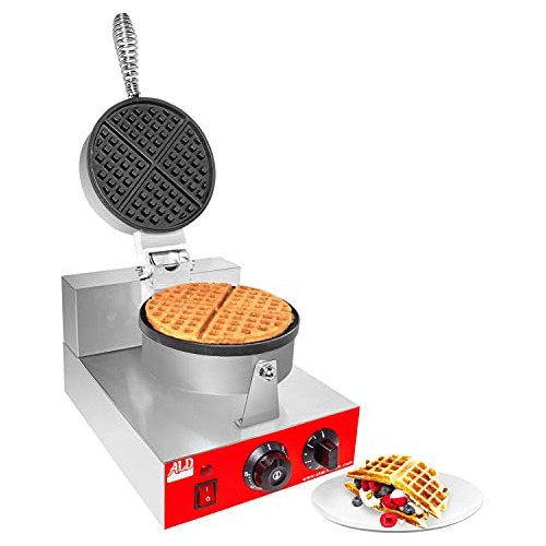 Máquina Para Hacer Waffles Belga Aldkitchen, Color Rojo