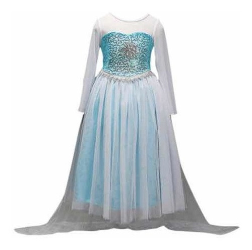 Disfraz Infantil Elsa De Frozen Mediano 8 A 9 Años 120 A 130 Cm