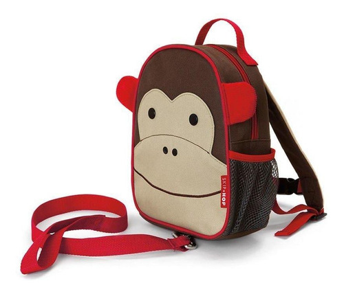 Mini Mochila Zoo Macaco Com Alça De Segurança - Skip Hop Cor Vermelho