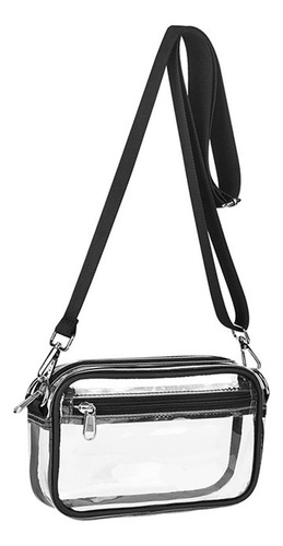 2 Bolso Bandolera Transparente Bolso De Hombro De Uso Negro