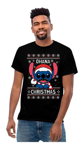 Playera Stitch Ohana Ugly Sweater Navidad Diseño 766 Beloma