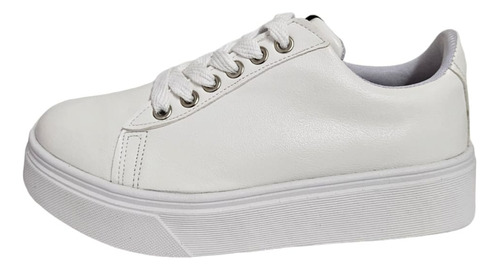 Zapatilla Tamagiu  Mujer Urbanas Eco Cuero Comodas Blanco