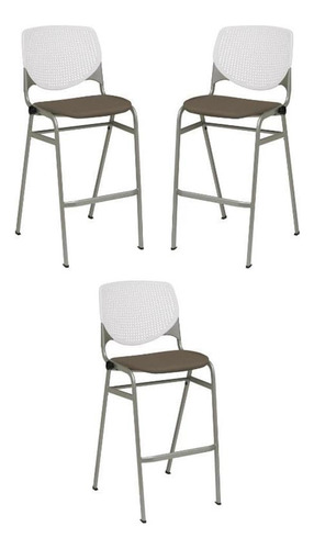 Home Square Taburete De Bar Apilable En Asiento Tapizado De