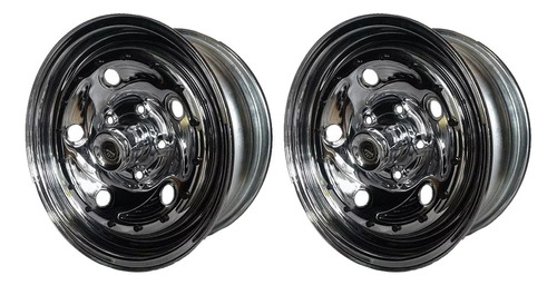 Kit X2 Llanta Chapa Cromada Cometa 14x6 Falcon Chevy Dodge