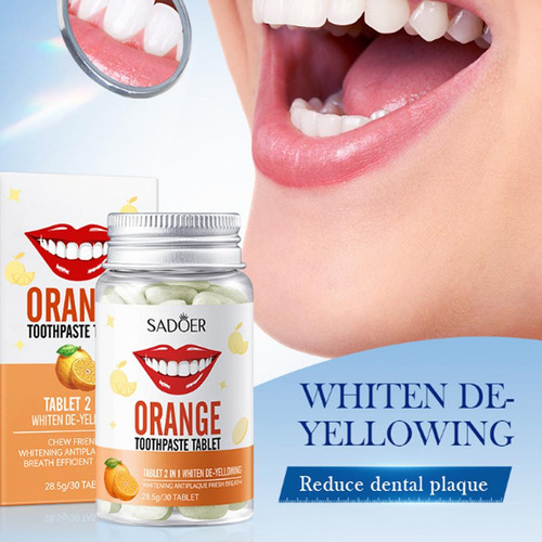 30 Tabletas/botella De Pasta De Dientes Sólida Cherry Blosso