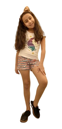 4 Conjunto Infantil Juvenil Menina Roupas Feminina Verão