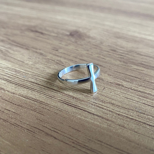 Imagen 5 de 10 de Anillo De Plata 925 Con Cruz Lisa De 12mm Agálea Joyería