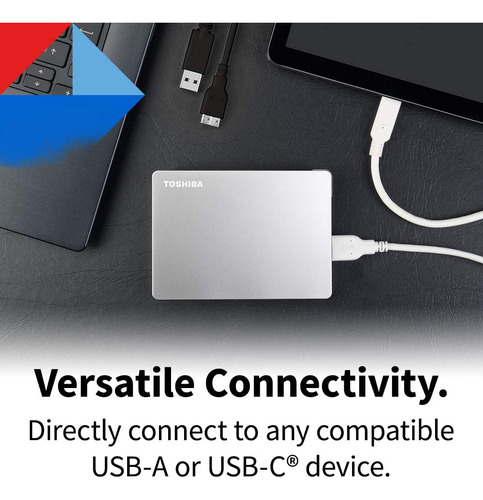Disco Duro Externo Toshiba Canvio Flex 1tb Usb-c Usb-a Plata