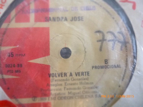 Vinilo Single De Sandra Jose --volver A Verte (  H66