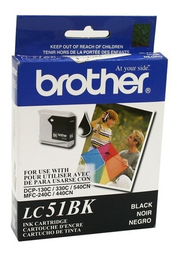 Tinta Brother Lc51bk Negro 500 Paginas Rendimiento Estandar