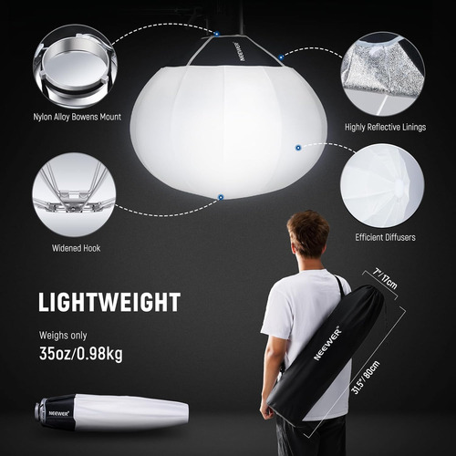 Neewer 20 /50cm Linterna Softbox, Liberación Rápida 360° ...