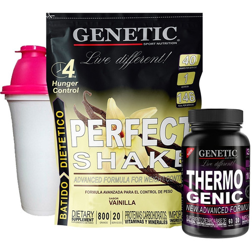 Combo N°1 Quemador Batido Perfect Shake Thermogenic Genetic