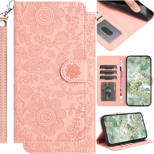 Funda De Piel Para Samsung A06 A16 A05 A15 A25 A35 A55 A14 A24 A34 A13 A12 A32 Con Estampado Floral Estampado, Funda Magnética