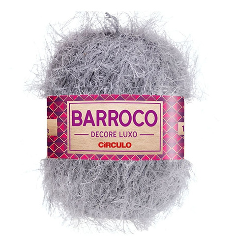 Barbante Barroco Decore Luxo Peludinho Círculo Crochê 280g Cor Prata