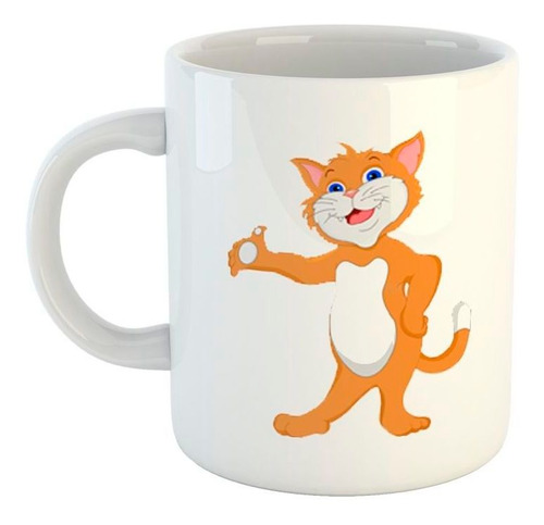 Taza De Ceramica Gato Dibujo Lapiz M2