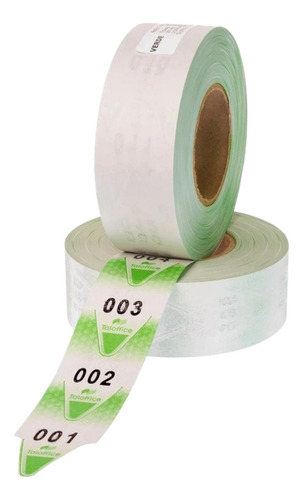 10 Rollos De Turno 2000 Tickets Número De 3 Cifras Taloffice