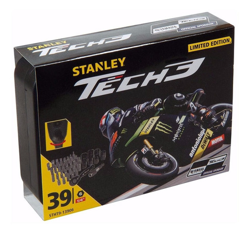Set Stanley Tech 3, 39 Piezas Puntas Crique 1/4, Tubos 13906