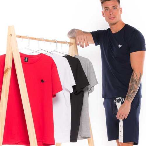 Kit Polos Masculinas Básicas Com Bordado